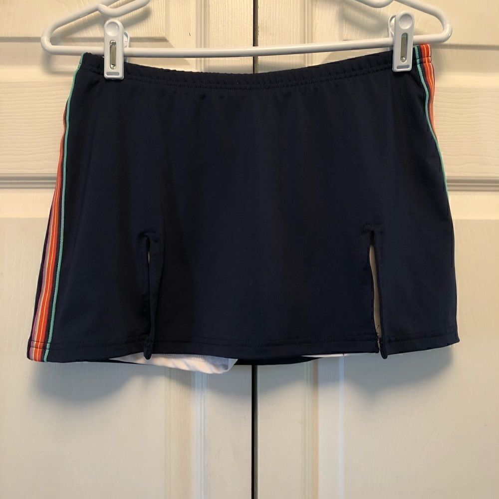 Aspire Navy Blue Striped Tennis Skirt Size S
